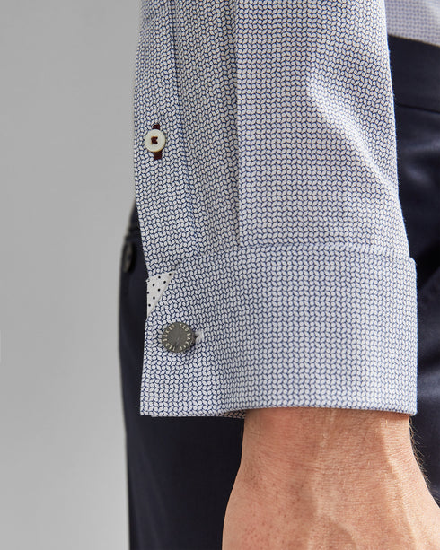 MACARON-Shirts-Throw Stylish Shapes In The Delectable Macaron Shirt. Designed With A Subtle Geo Print, This Cotton Top Looks Great With Smart Trousers, Or More Casual Chinos.- Ted Baker Romania